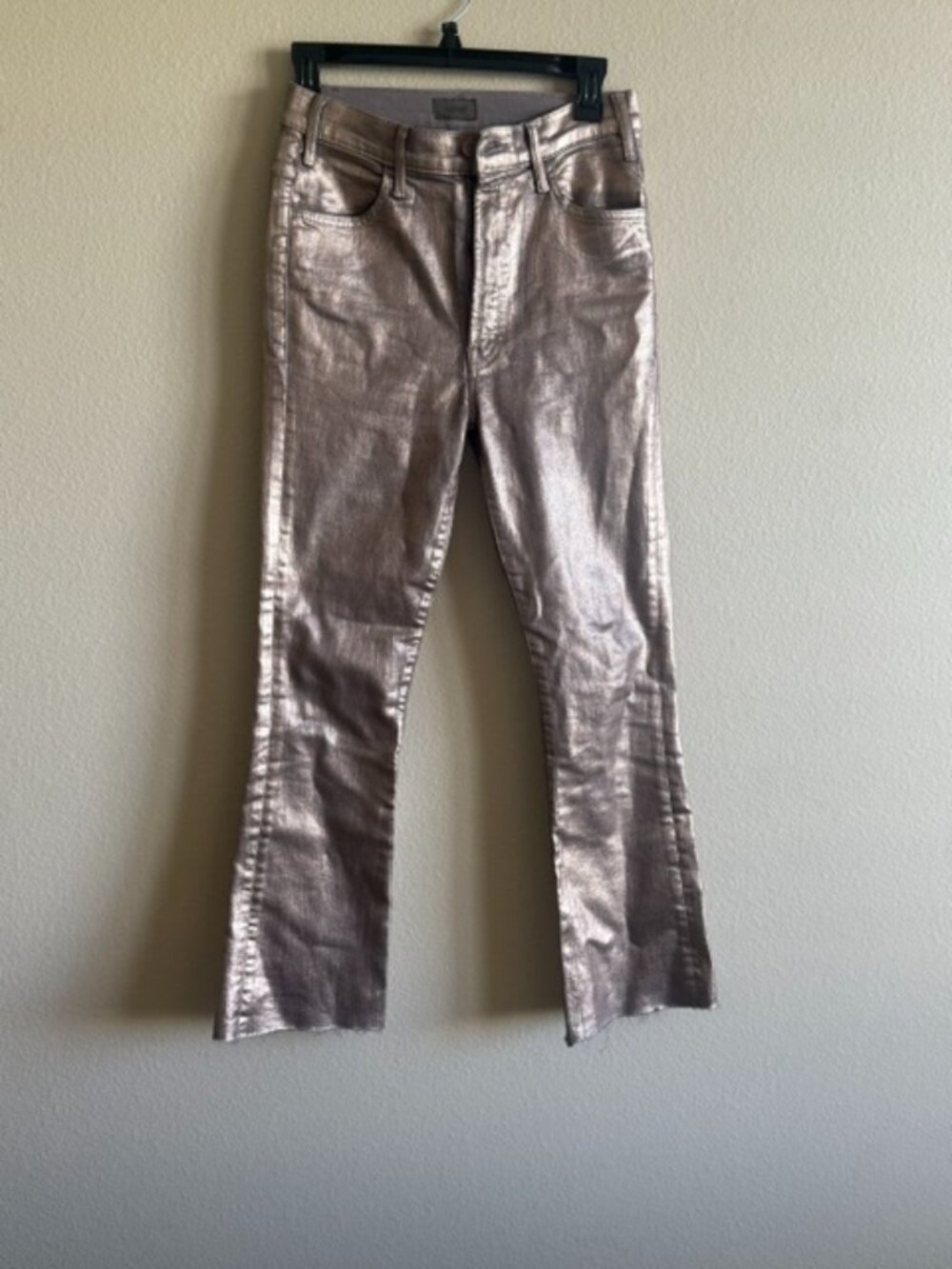 mother the hustler ankle fray metallic